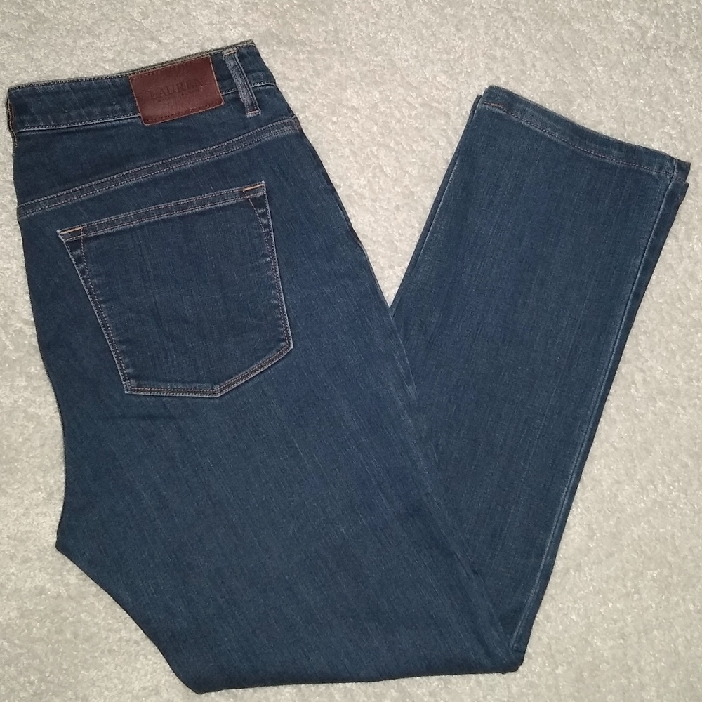 RALPH LAUREN L-RL MODERN STRAIGHT CURVY BLUE JEANS WOMEN'S SIZE 12